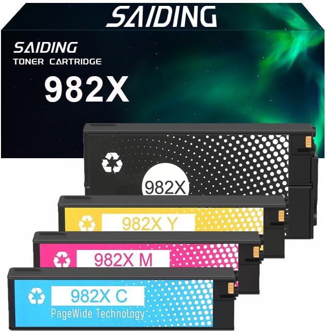 SAIDING 982X Remanufactured High Yield Ink Cartridges Replacement for MFP 785f 785zs 780dn 780dns 765dn Printer(4 Pack)