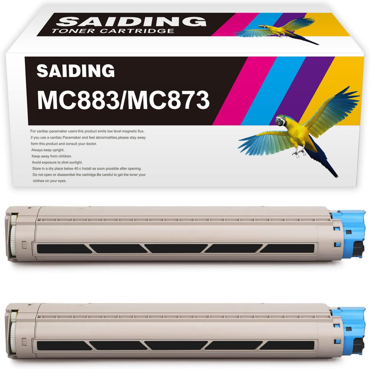 SAIDING Compatible Toner Cartridge Replacement for MC883 MC873 45862840 45862852 to use with OKI MC883DN MC873DN (2 Black)