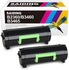 SAIDING Compatible Toner Cartridge Replacement for Dell M11XH B2360 B3460 B3465 Black Toner to Use with B2360d B2360dn B3460dn B3465dn B3465dnf B3465dnf MFP Printer (2 Black)