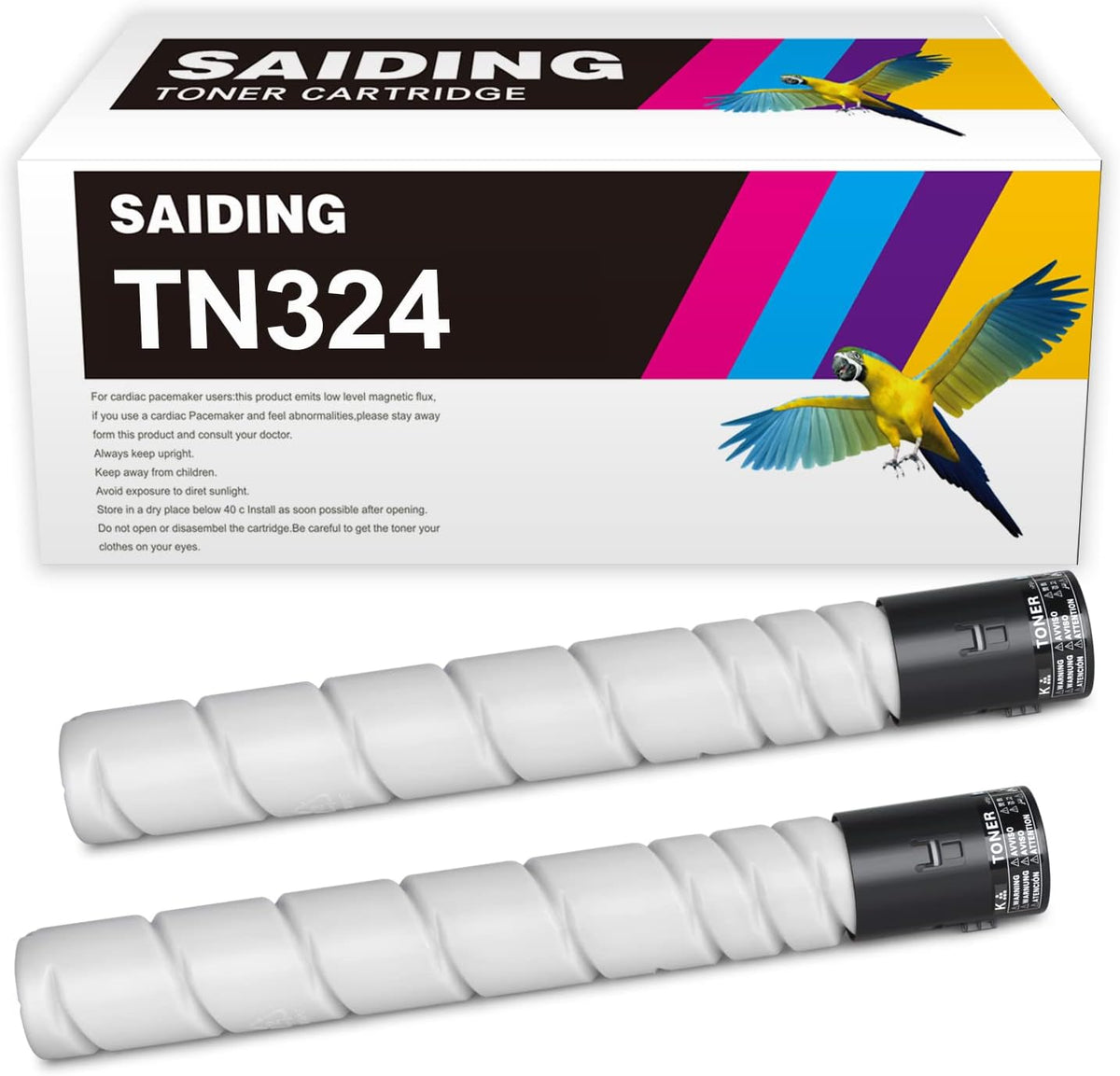 SAIDING Compatible Toner Cartridge Replacement for Konica TN516 TN515 TN514 TN513 TN512 TN324 TN326 to Use with Minolta Bizhub 308E 458E 558E 658E 368E 454E 554E Printer (2 Black)