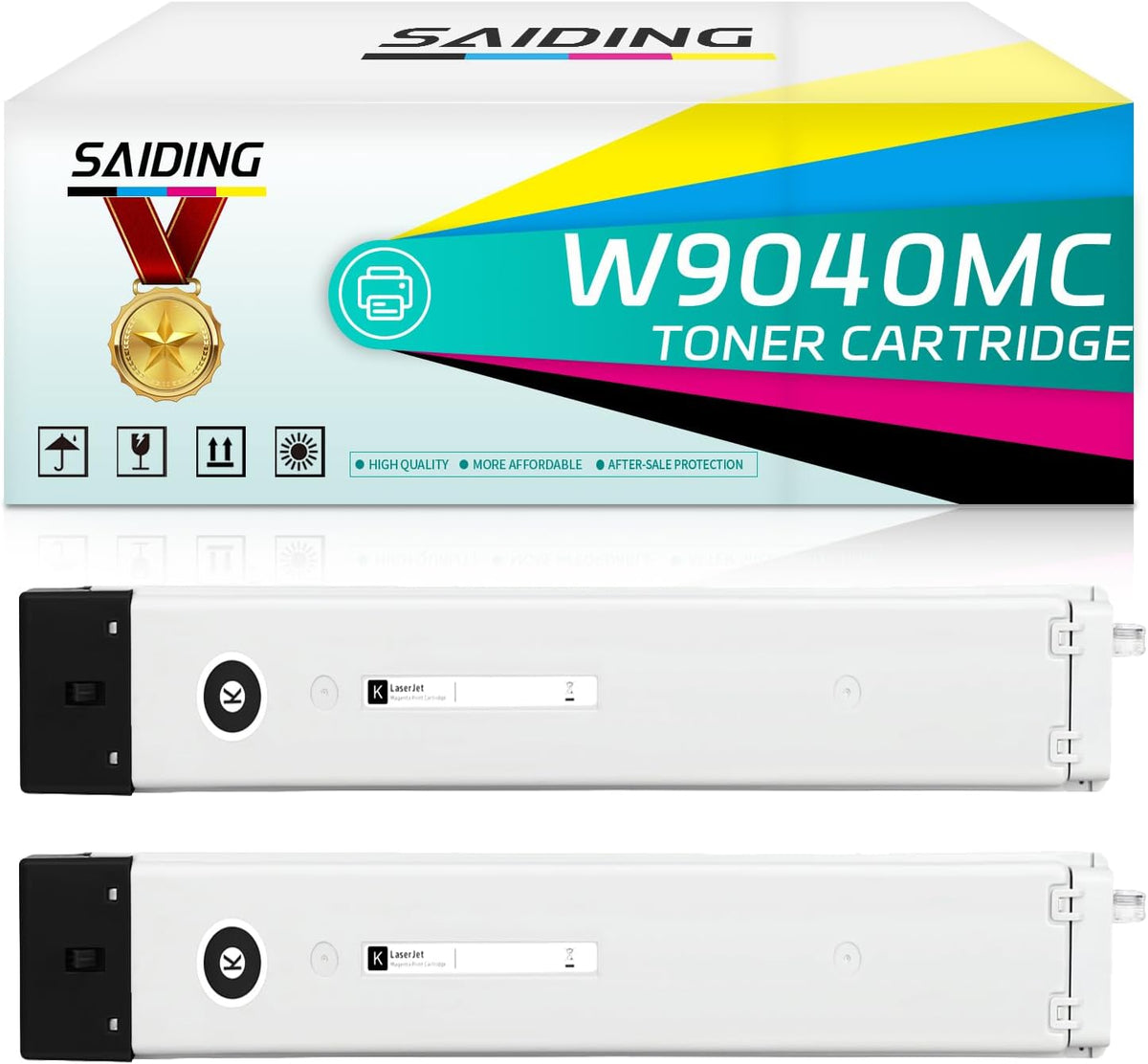 SAIDING Remanufactured Toner Cartridges Replacement for W9040MC W9190MC to Use with MFP E77822 E77825 E77830 Printer (2 Black)