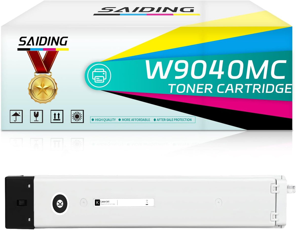 SAIDING Remanufactured W9040MC W9190MC Black Toner Cartridge,Replacement for Color Managed MFP E77825dn E77825z E77822dn E77830dn E77830z E77822z Printer.