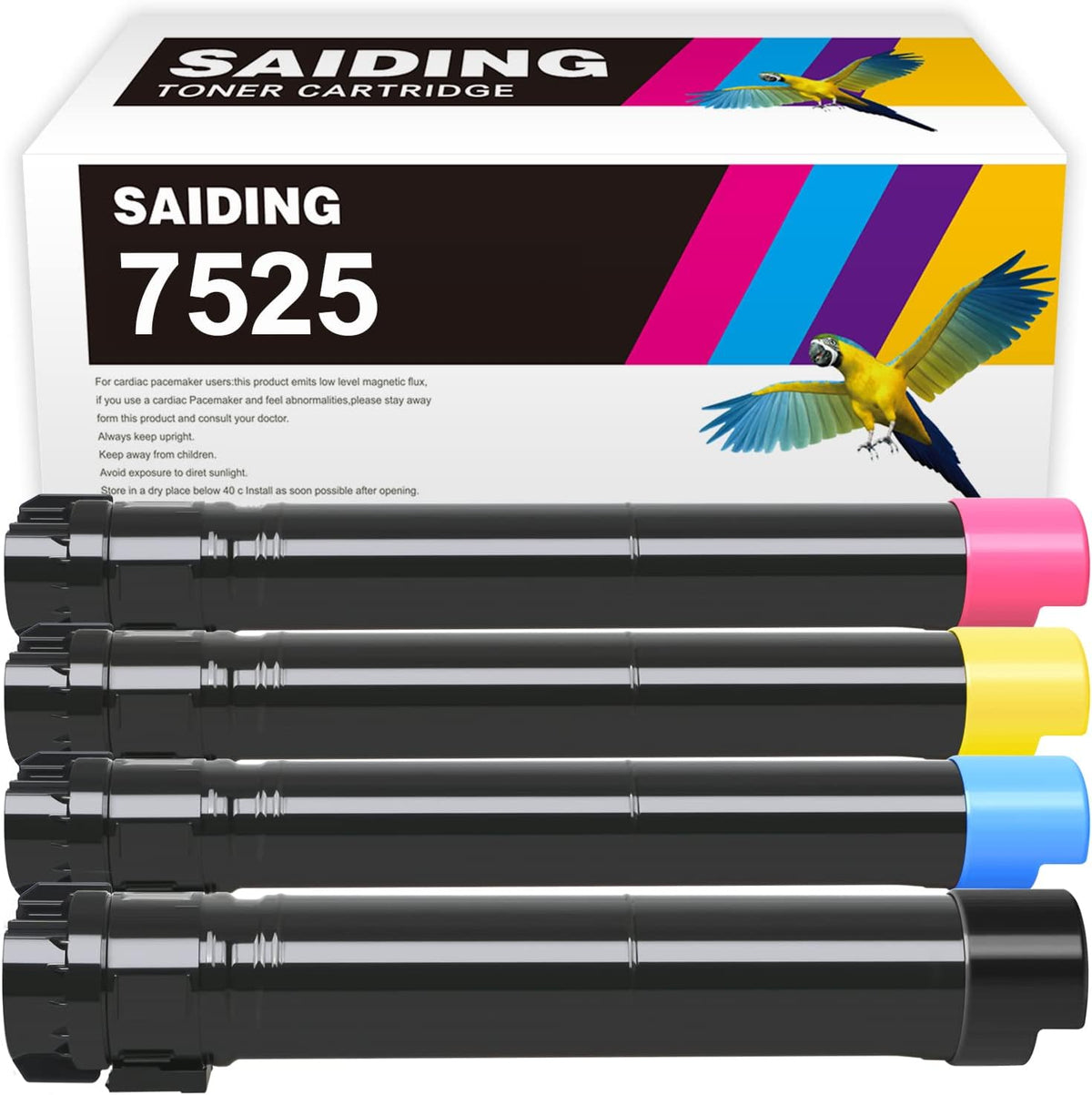 SAIDING 006R01513 006R01514 006R01515 006R01516 Remanufactured 7525 Toner Cartridge Replacement for Xerox Workcentre 7525 7530 7535 7835 7855 7970 Printer (4-Pack)