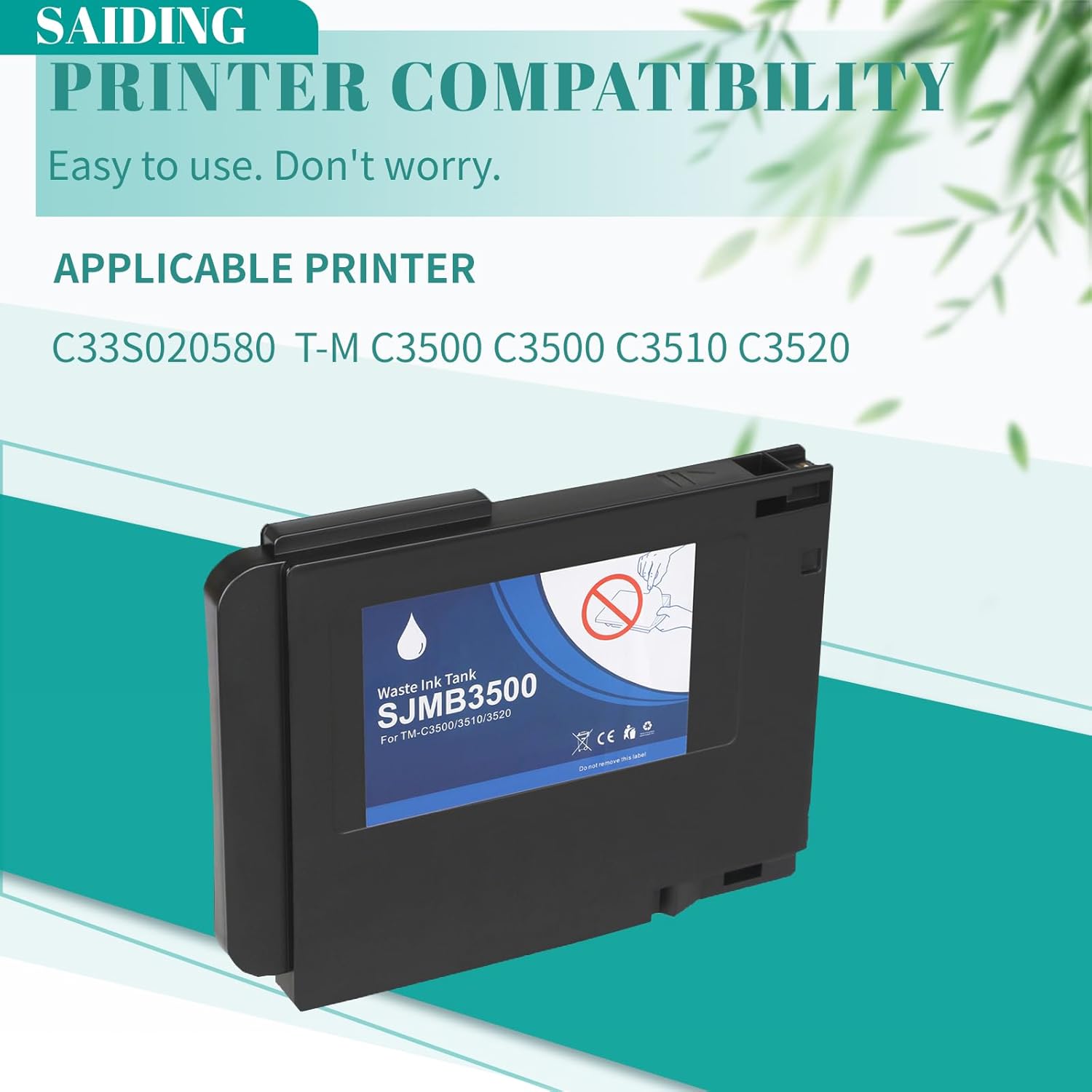 SAIDING Remanufactured SJMB3500 Maintenance Box Replacement for C33S020580 for TM-C3500 C3500 C3510 C3520 Printer (2 Pack)