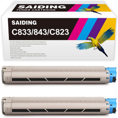 SAIDING Compatible Toner Cartridge Replacement for C833 843 C823 46471104 to use with OKI C843DN C833DN C823DN (2 Black)