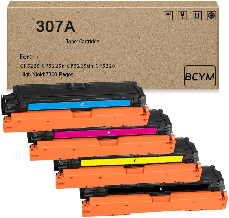 SAIDING 307A Toner Cartridge Compatible for CE740A CE741A CE742A CE743A Toner Cartridge for Color Professional CP5225 CP5225n CP5225dn CP5220 Printer (4 Pack)