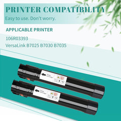 SAIDING Remanufactured Toner Cartridge Compatible for 106R03393 to Use with Xerox VersaLink B7025 B7030 B7035 Printer 15000 Pages (2 Black)