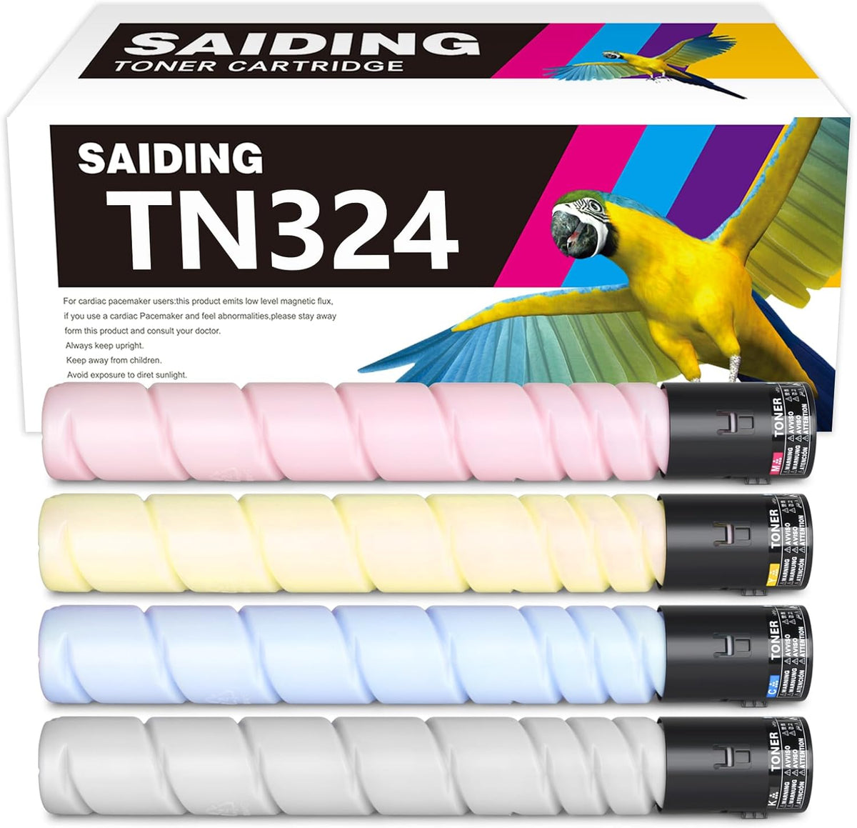 SAIDING Compatible TN324 Toner Cartridge Replacement for Konica Minolta Bizhub C258 C308 C368 Series Black 27000 Color 25000 Pages 4 Pack