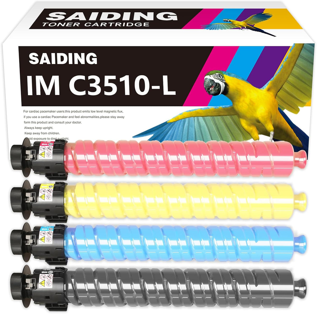 SAIDING IM C3010 IM C3510 IMC3010 IMC3510 Toner Cartridge 842550 842553 842552 842551 Toner Cartridge High Yield Compatible for Ricoh IMC3510 IMC3010 Printer (4-Pack)