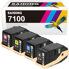 SAIDING Remanufactured Toner Cartridge Replacement for 7100 106R02605 106R02599 106R02600 106R02601 for Xerox Phaser 7100 7100DN 7100N Printer (4 Pack)