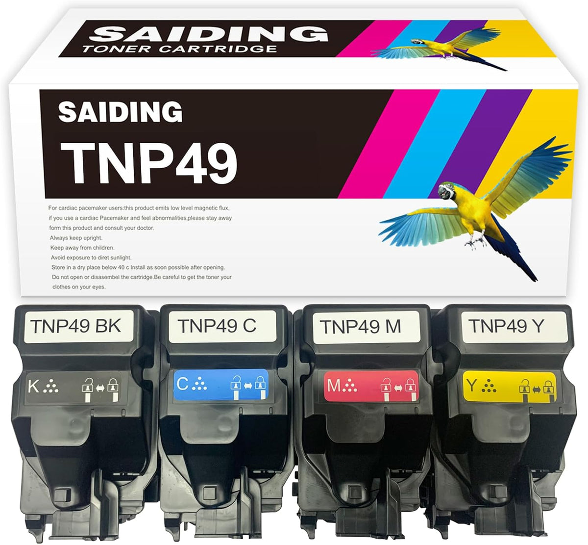 SAIDING Compatible Toner Cartridge Replacement for Konica Minolta TNP49 A95W430 A95W330 A95W230 A95W130 High Yield BizHub C3351 C3851FS(1Black 1Cyan 1Magenta 1Yellow)