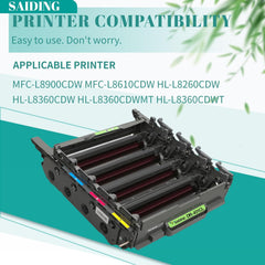 DR431CL DR-431CL Drum Unit Compatible Replacement for Brother MFC-L8900CDW MFC-L8610CDW HL-L8260CDW HL-L8360CDW HL-L8360CDWMT HL-L8360CDWT Printer(3 Years,Not Toner)