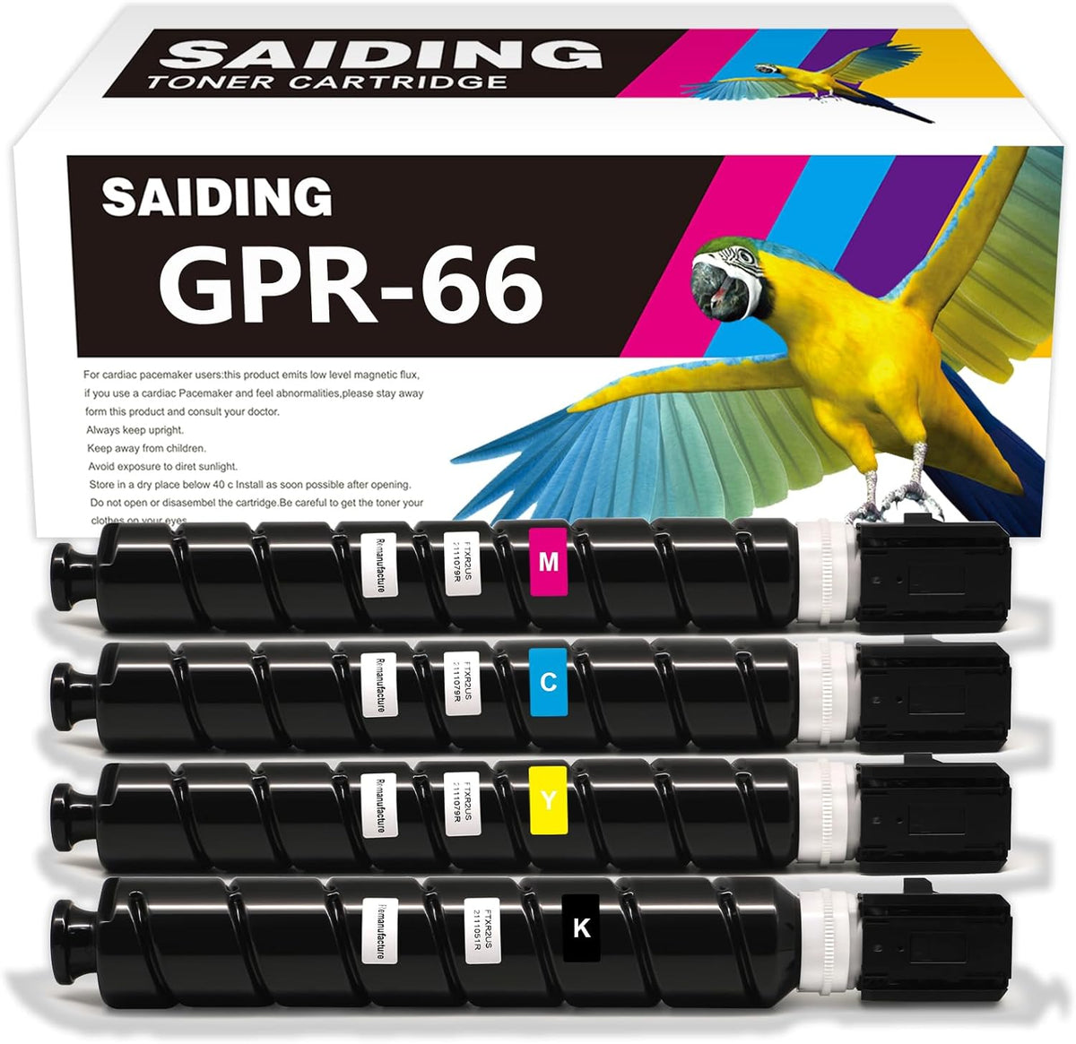 SAIDING GPR-66 GPR66 Toner Cartridge 5753C003AA 5754C003AA 5755C003AA 5756C003AA High Yield Toner Cartridge Compatible for Canon ImageRUNNER Advance DX C3926i C3930i C3935i Printer(4-Pack)