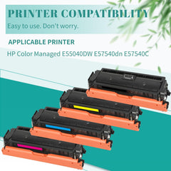 SAIDING W9060MC Remanufactured 4PK W9060MC W9061MC W9062MC W9063MC Toner Cartridge Replacement for Color Managed E55040DW E57540dn E57540C Printer.