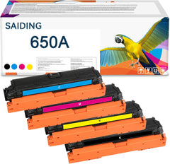 SAIDING Remanufactured 650A CE270A CE271A CE272A CE273A Toner Cartridge,Replacement for CP5525 CP5525dn CP5525n CP5525xh M750dn M750n M750xh Printer(4-Pack)