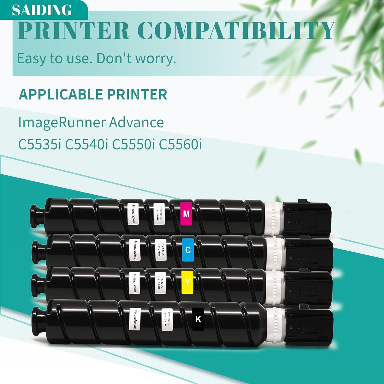 GPR55 GPR-55 Remanufactured Toner Cartridge Compatible for Canon ImageRunner Advance C5535i C5540i C5550i C5560i Printer(1Black 1Cyan 1Magenta 1Yellow)