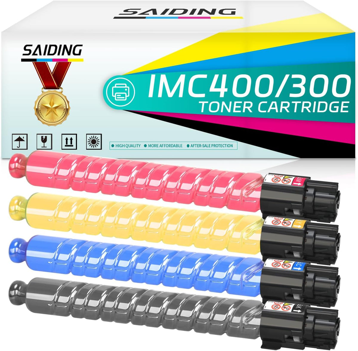 SAIDING IM C300 842378 842379 842380 842381 Compatible Toner Cartridge Replacement for IM C300 IM C300F Printer (1*Black 1*Cyan 1*Magenta 1*Yellow).