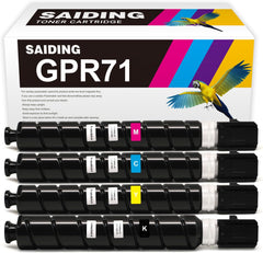 SAIDING Remanufactured GPR71 GPR-71 Toner Cartridge Compatible for Canon ImageRunner Advance DX C3932i DX C3937i Printer(1Black 1Cyan 1Magenta 1Yellow)