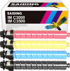 SAIDING Remanufactured Toner Cartridge Replacement for 842251 842252 842253 842254 for Ricoh Savin Lanier IM C3000 IM C3500 Printer (4 Pack)