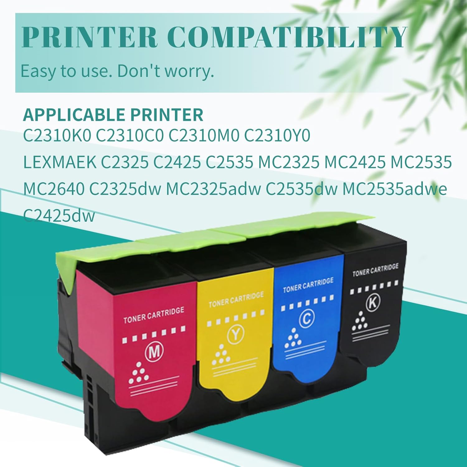 SAIDING C2325 C231 C2310K0 C2310C0 C2310M0 C2310Y0 Remanufactured Toner Cartridge Compatible for C2325 C2425 C2535 MC2325 MC2425 MC2535 MC2640 C2325dw MC2325adw C2535dw MC2535adwe C2425dw