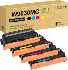 SAIDING Compatible W9030MC W9031MC W9032MC W9033MC Toner Cartridge Replacement for MFP E67550dh E67650dh E67560z E67660z Printer. (4 Pack)