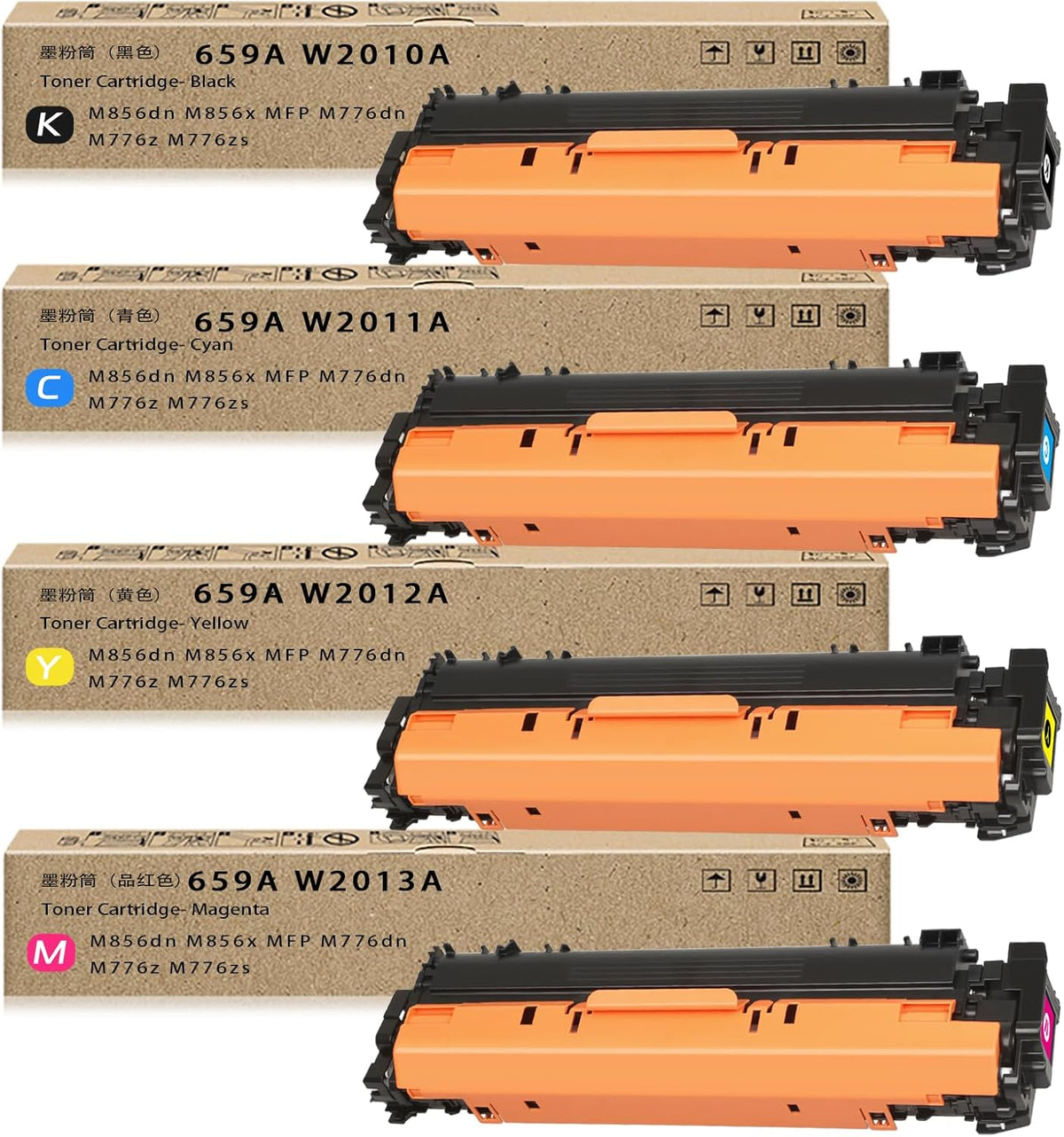 SAIDING 659A W2011A W2010A W2012A W2013A Remanufactured Toner Cartridge for Replacement Color Enterprise M856dn M856x MFP M776dn M776z M776zs Printer(4 Pack)