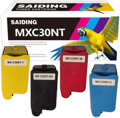 SAIDING Comptible Toner Cartridge Replacement for MX-C30NT-B MX-C30NT-C MX-C30NT-M MX-C30NT-Y for Sharp MX-C30NT MX-C301W MX-C250F C300P C300W C301W C303W C304W C305W C306W Printer (4 Pack)