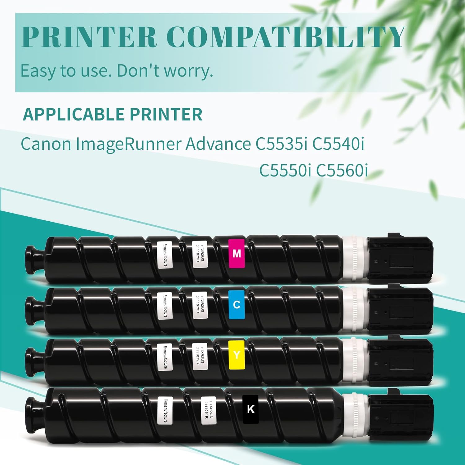 SAIDING GPR55 Compatible 4PK GPR-55 Toner Cartridge Replacement for Canon ImageRunner Advance C5535i C5540i C5550i C5560i Printer.