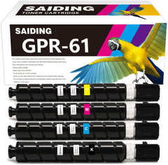 GPR-61 GPR61 Toner Cartridge High Yield Replacement for Canon imageRunner Advance DX C5840i C5860i C5870i Printer.(4-Pack Black Yellow Cyan Magenta)