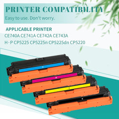 SAIDING 307A Toner Cartridge Compatible for CE740A CE741A CE742A CE743A Toner Cartridge for Color Professional CP5225 CP5225n CP5225dn CP5220 Printer (4 Pack)